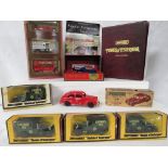 Boxed Penguin series 4 Ford V8 'Tudor' sedan plastic model, four boxed Matchbox Models of Yesteryear