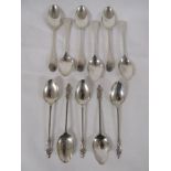 Six silver coffee spoons, marks for Sheffield, 1931, maker's stamp Viner's Ltd, (2.4 ozt); and