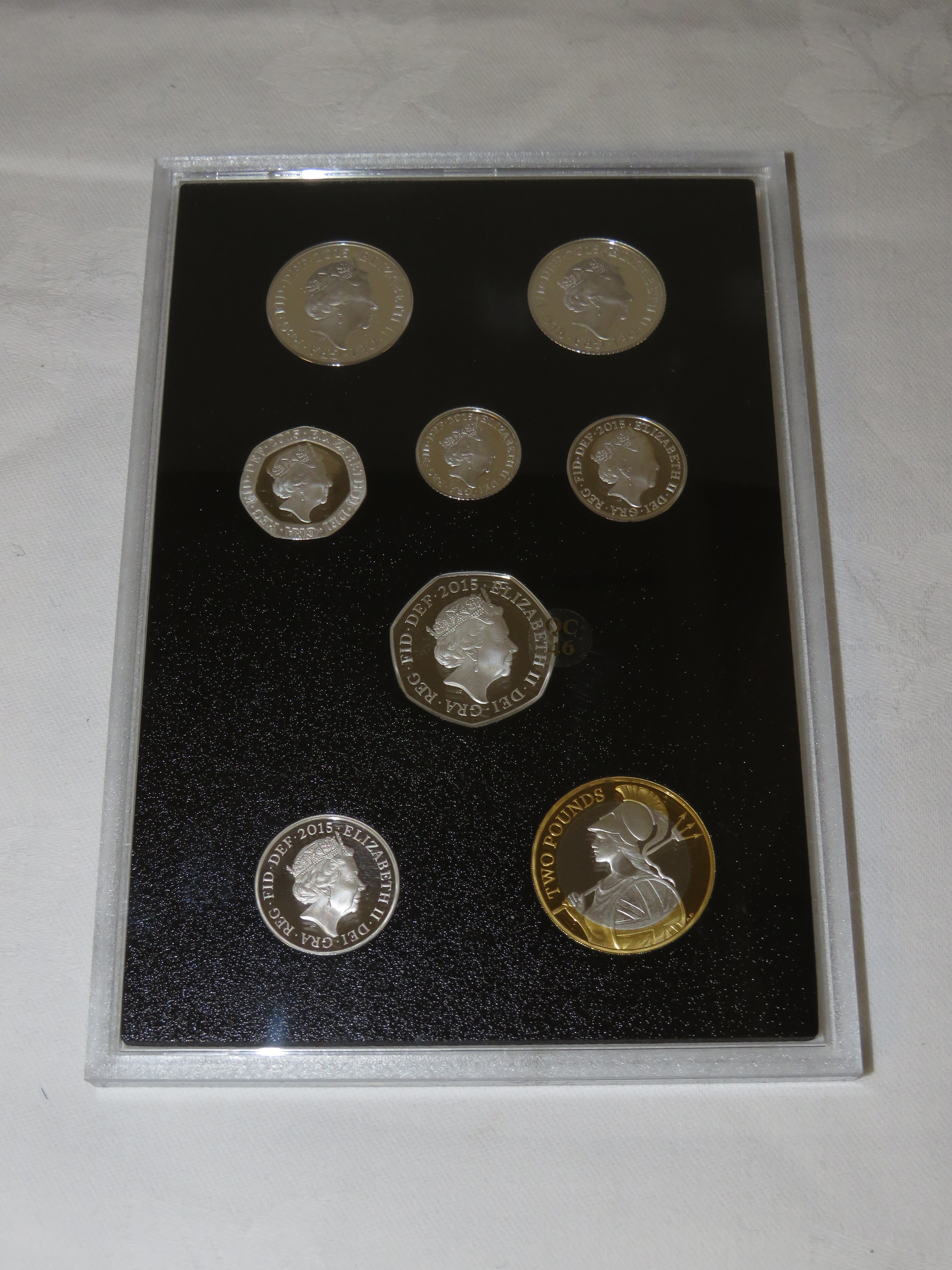 Royal Mint United Kingdom 2015 silver proof coin set, eight coins one penny to £2, in a high gloss - Image 2 of 2