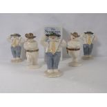 Five Royal Doulton 'The Snowman gift collection' figures - three 'Stylish snowman' and two 'Cowboy