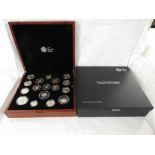 Royal Mint 2016 UK Premium proof coin set (seventeen coins) in a polished wooden case with