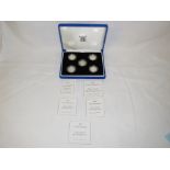 Royal Mint United Kingdom Silver Proof Collection depicting Bridges and Royal Arms (five one pound
