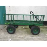 METAL STEERABLE GARDEN CART WITH PNEUMATIC TYRES