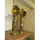 NEAR PAIR OF BRASS STUDENT'S LAMPS