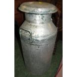 ALUMINIUM MILK CHURN WITH LID MARKED 'HOME COUNTIES DAIRIES LTD'