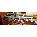 SEVEN PLASTIC MODELS OF AIRCRAFT INCLUDING LANCASTER AND BRISTOL BEAUFIGHTER (A/F)
