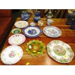 LEAF DISH, DECORATIVE PLATES, JUGS AND BOWLS