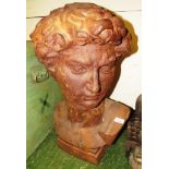 CAST IRON BUST AFTER MICHELANGELO'S DAVID