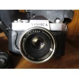 YASCHICA TL 35MM SLR FILM CAMERA WITH LENSES AND ACCESSORIES