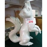 ALLACH WHITE PORCELAIN MODEL OF SQUIRREL INSCRIBED T. KARNER 68.