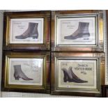 SET OF FOUR FRAMED REPRODUCTION GERMANIC BOOT AND SHOE ADVERTISEMENTS
