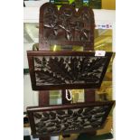 CARVED OAK TWO TIER WALL / TABLE STAND