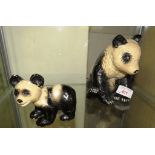 SYLVAC POTTERY MODEL OF PANDA NUMBERED 1506 AND ACCOMPANYING SYLVAC PANDA CUB