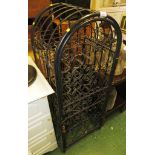 WROUGHT METAL ARCH TOP WINE RACK LOCKER WITH HINGED DOOR