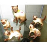 SYLVAC CERAMIC CAT WITH FOUR CERAMIC KITTENS