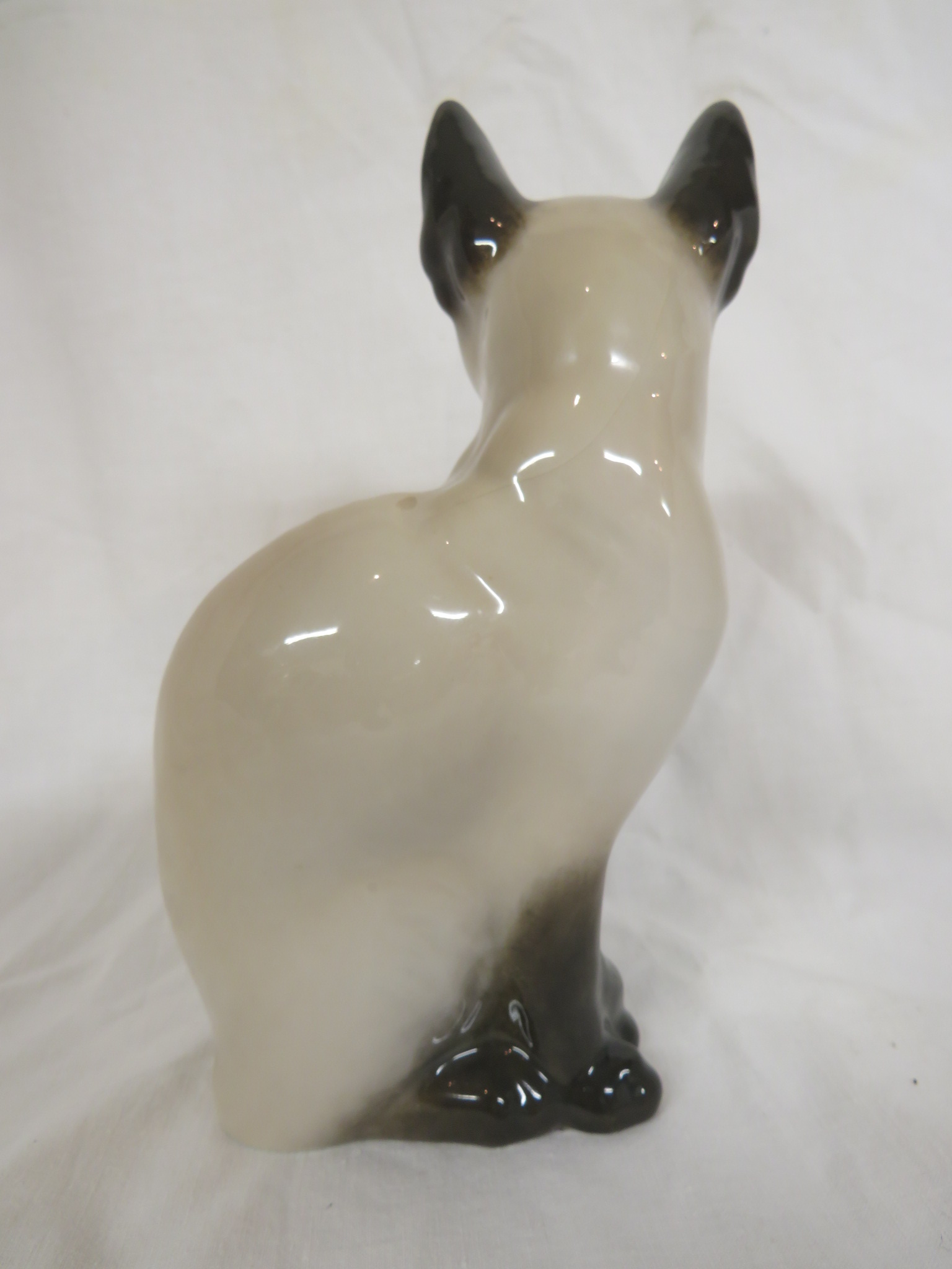 Royal Copenhagen porcelain figure of a seated Siamese cat, numbered 3281 (height 19cm) - Image 3 of 5