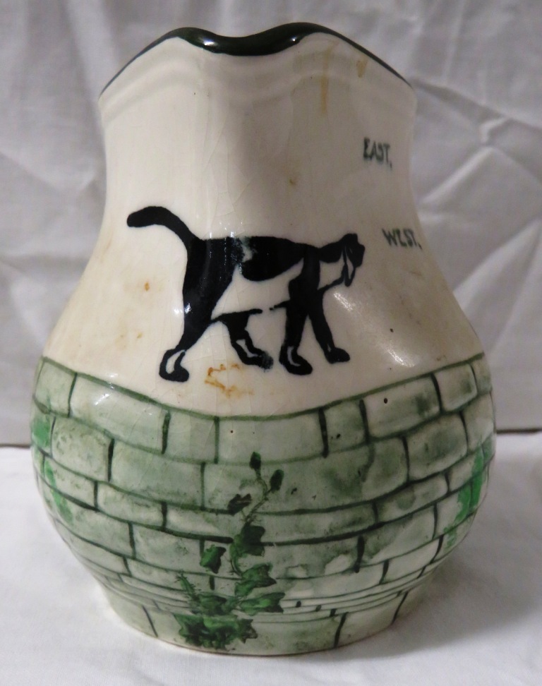 Royal Doulton H Souter jug decorated with four black and white cats on a wall grown with ivy and - Image 2 of 7