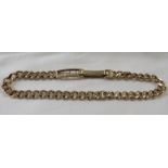 9ct gold wheat chain bracelet, length 19cm, 9g