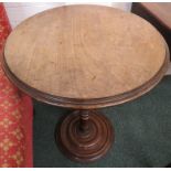 19th century mahogany circular side table on a baluster turned column with stepped circular base