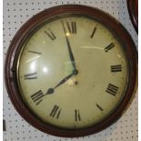 A Victorian circular dome faced wall clock with an eight day fuse movement. The mahogany case is