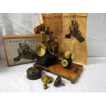 Mersey Model Co. Ltd Model 52G horizontal stationary type steam engine, brass and tinplate on