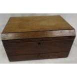 A large mahogany veneered box with ebony and boxwood stringing, perhaps intended for jewellery,