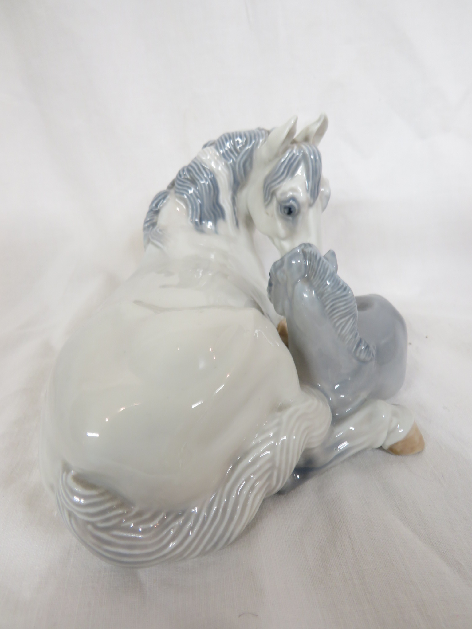 Royal Copenhagen porcelain figural group of mare and foal, numbered 4698, (length 18cm, height - Image 2 of 5