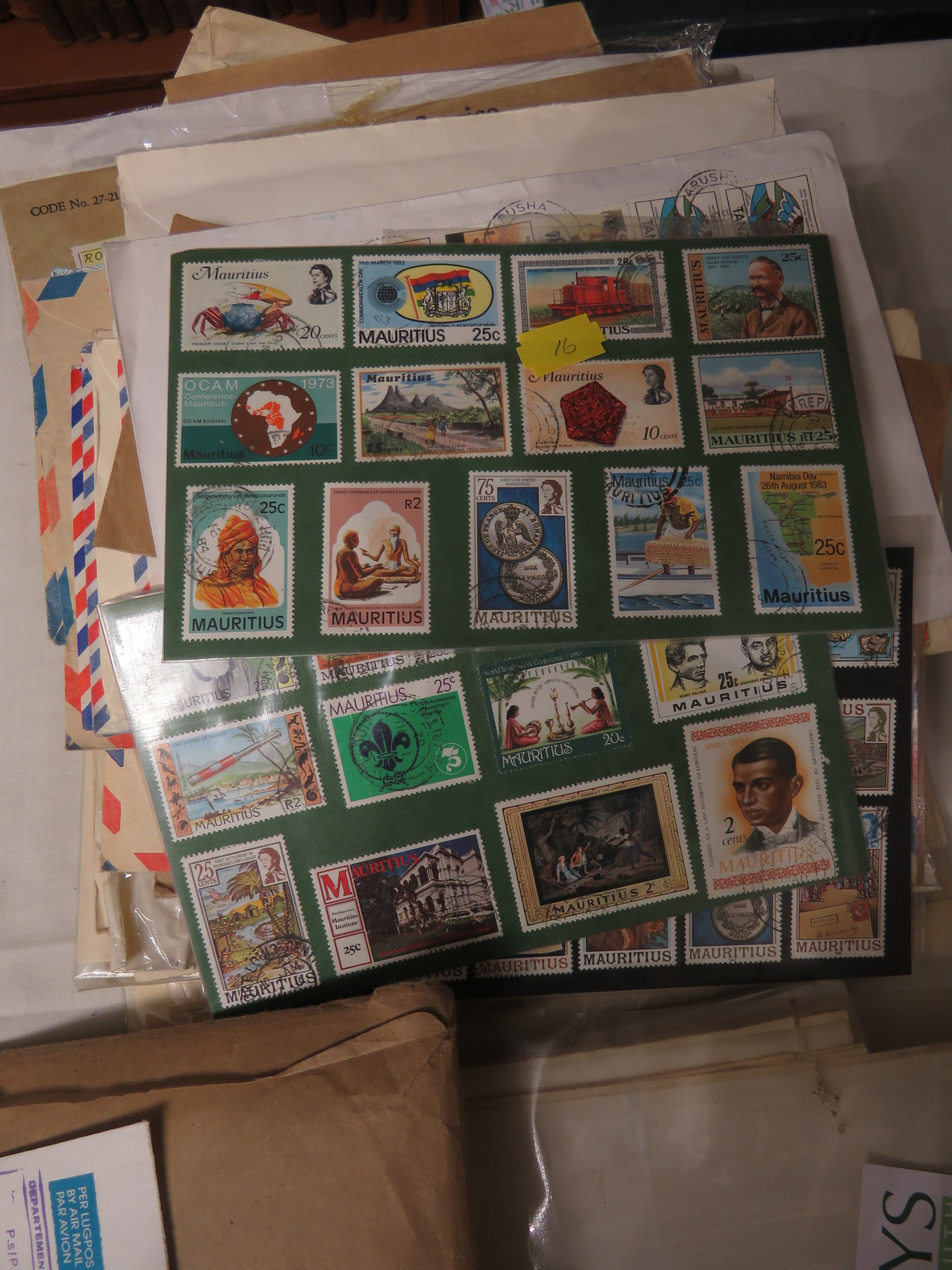 Sundry sheets of stamps, three presentation packs of unfranked stamps of Mauritius and stamped - Image 2 of 3