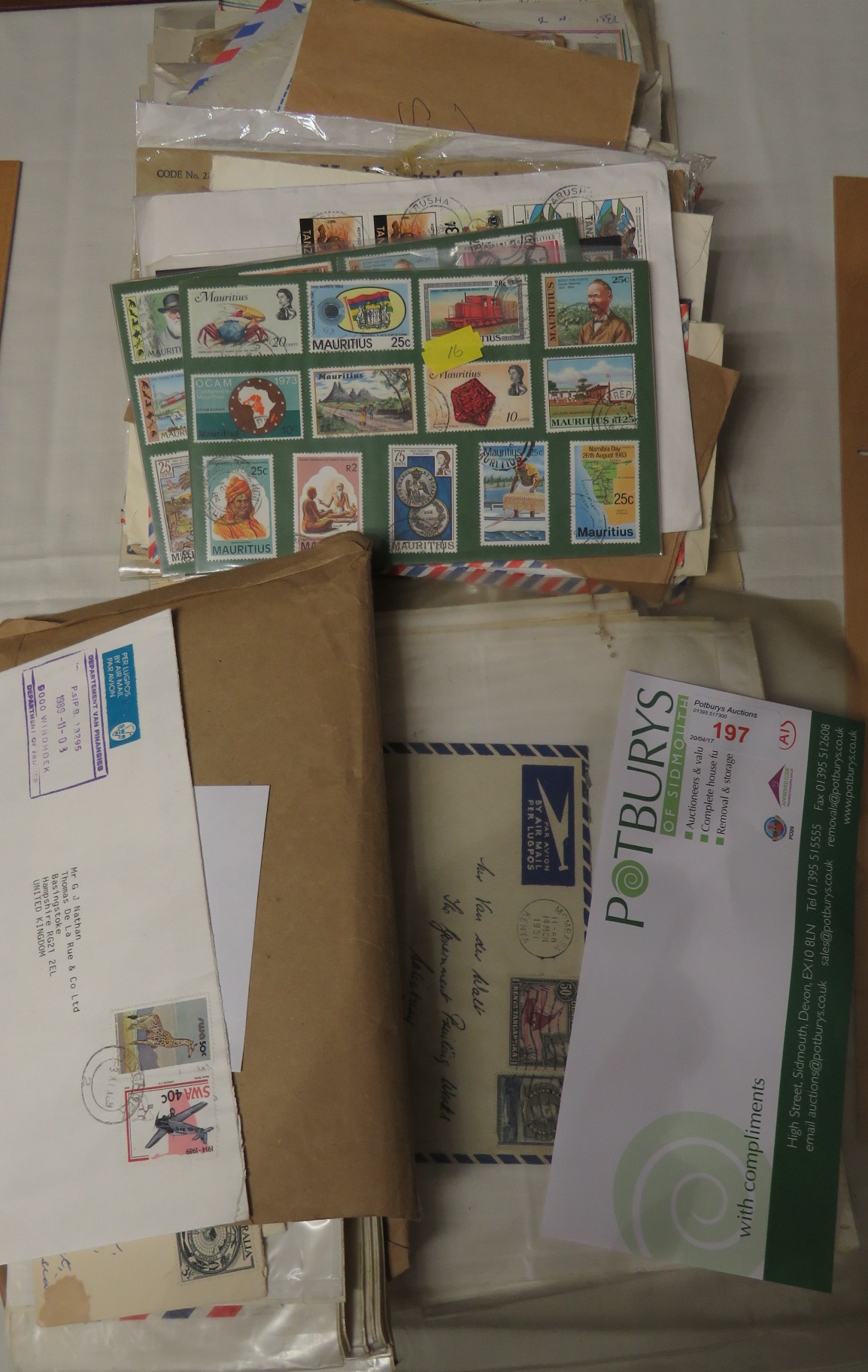 Sundry sheets of stamps, three presentation packs of unfranked stamps of Mauritius and stamped