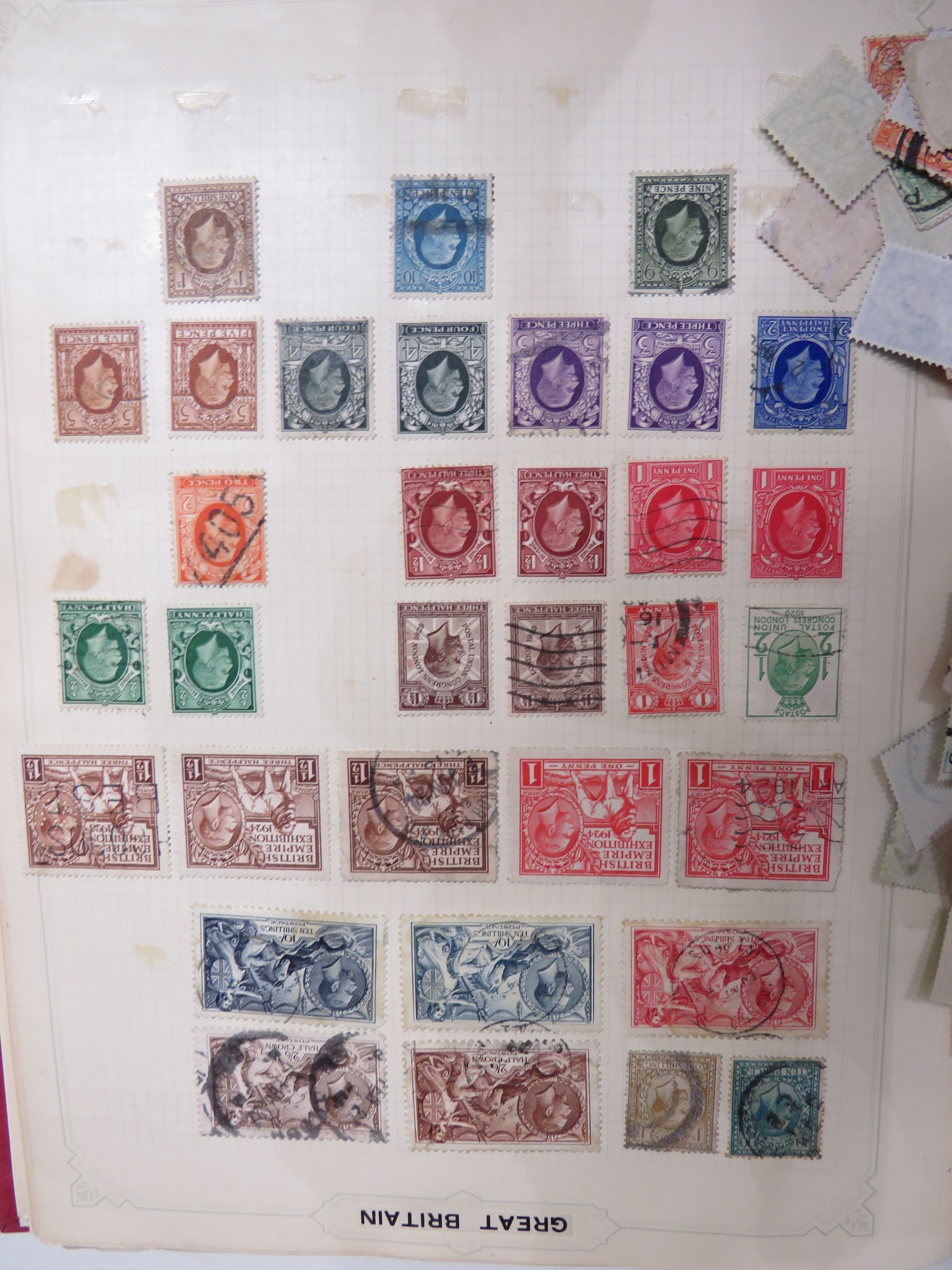 A red Stamford stamp album including seven Victorian one penny reds, two Victorian penny blues and - Image 3 of 3