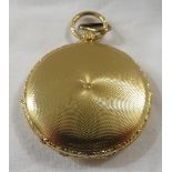 Gold engine turned case for a lady's hunter pocket watch, the inner back plate engraved F F Vivier A