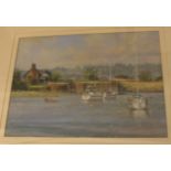 'Quiet morning, Topsham', pastel, signed Michael Norman lower left, (27cm x 37cm), F&G, Fred