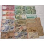 A collection of used bank notes from the following countries - Somalia, Swaziland and Rwanda;