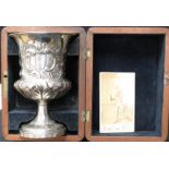 Royal Dragoons interest - Silver cup with presentation inscription 'From Lt. Colonel Marten