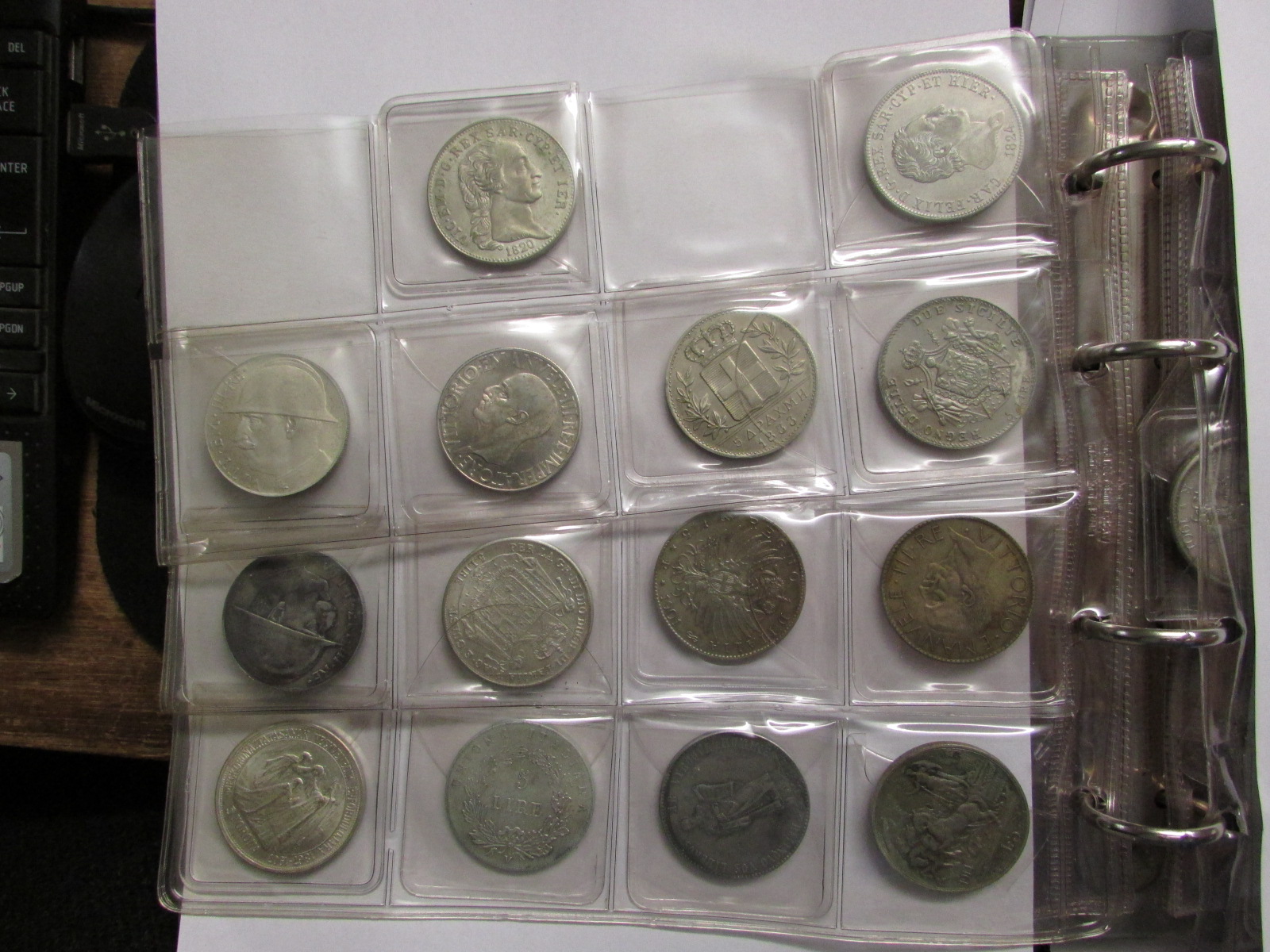 A black ring binder of crowns and silver, nickel silver and bronze foreign currency and other - Image 10 of 22