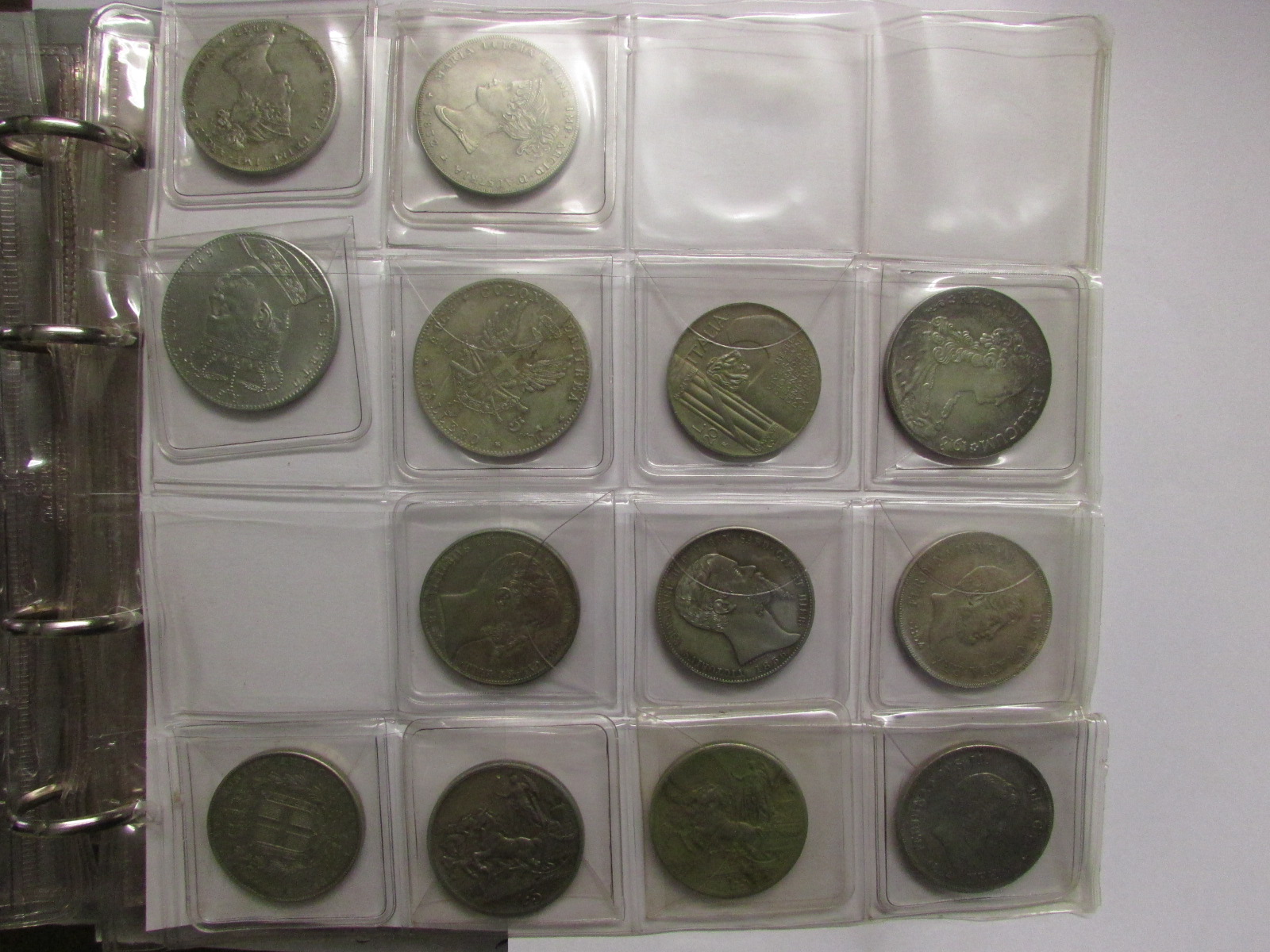 A black ring binder of crowns and silver, nickel silver and bronze foreign currency and other - Image 11 of 22