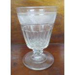 Rummer with a diamond cut band, faceted knop, on a circular foot, height 13cm