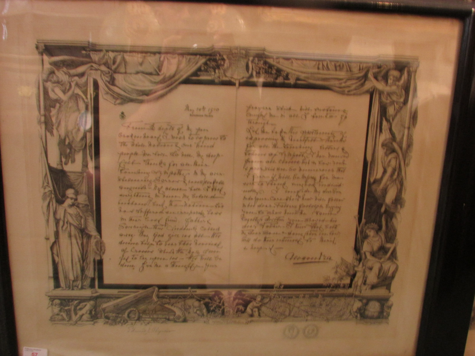 After Edward J Poynter (1836-1919) - letter from Queen Alexandra to the Nation dated May 10th 1910 - Image 2 of 2