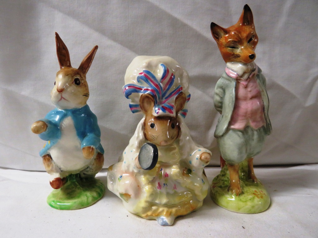 Ten Beswick F. Warne and Co. Ltd Beatrix Potter figures - Benjamin Bunny, Foxy Whiskered - Image 3 of 15