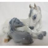 Royal Copenhagen porcelain figural group of mare and foal, numbered 4698, (length 18cm, height