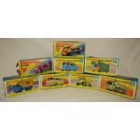 Matchbox Superfast - eight die cast model vehicles in boxes, Jeep hot rod 2, Mercedes 350SL 6, Setra