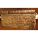 Two books in Danish - a Bible, published Kiobenhavn 1819 in calf binding [see illustrating