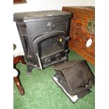 BLACK PAINTED CAST IRON LOG BURNER