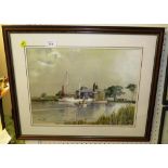 FRAMED AND MOUNTED WATERCOLOURS BY BRIAN HAYES 'TURF LOCK AT EXETER CANAL'