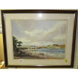 FRAMED AND MOUNT WATERCOLOUR BY BRIAN HAYES 'THE TEIGN AT COMBE CELLARS'