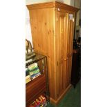 NARROW PINE TWO DOOR WARDROBE