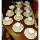 COALPORT ALLEGRO COFFEE SET WITH CUPS, SAUCERS, MILK JUG AND SUGAR BOWL