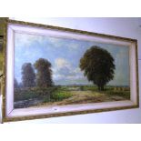 OIL ON CANVAS COUNTRYSIDE LANDSCAPE, SIGNED LOWER RIGHT