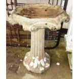 TALL COMPOSITE STONE BIRDBATH