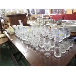 SELECTION OF CUT GLASS AND MOULDED DRINKING VESSELS